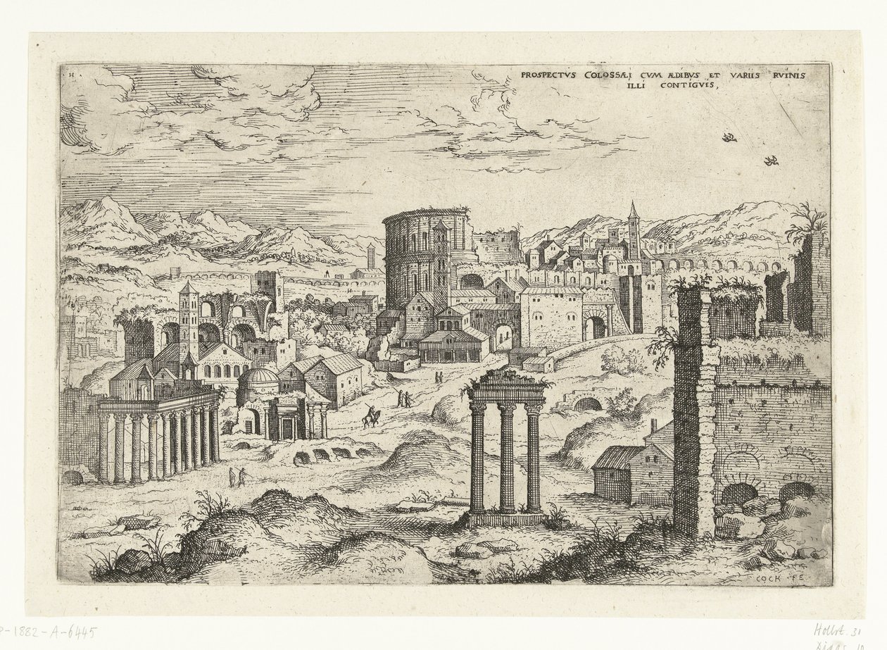 Gezicht op het Forum Romanum door Hieronymus Cock