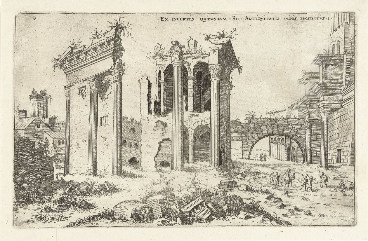 Gezicht op het Forum van Nerva door Hieronymus Cock