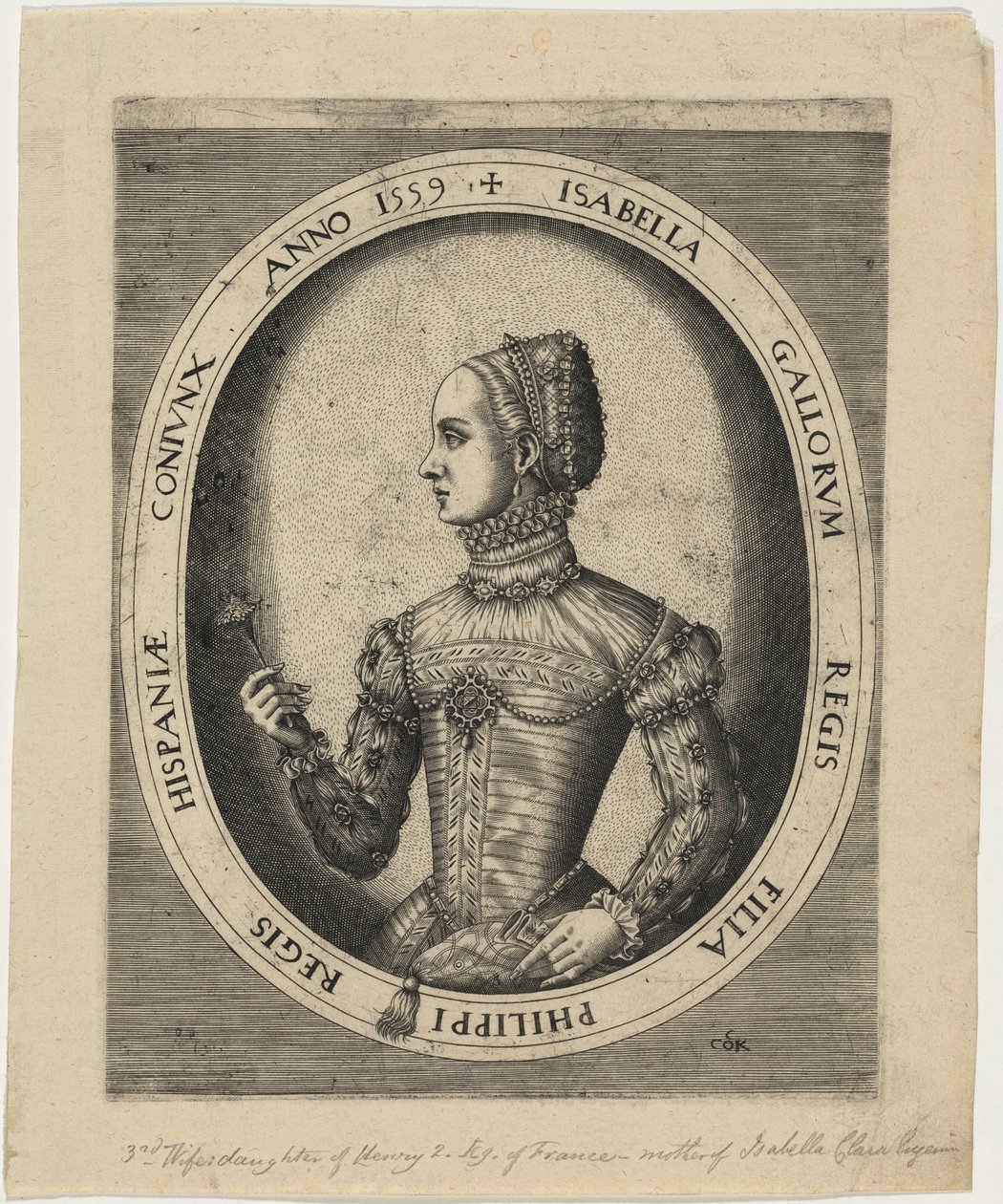 Isabella, derde echtgenote van Filips II van Spanje door Hieronymus Cock