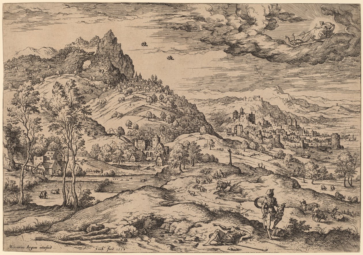 Mercurius met het Hoofd van Argus in Zijn Hand door Hieronymus Cock