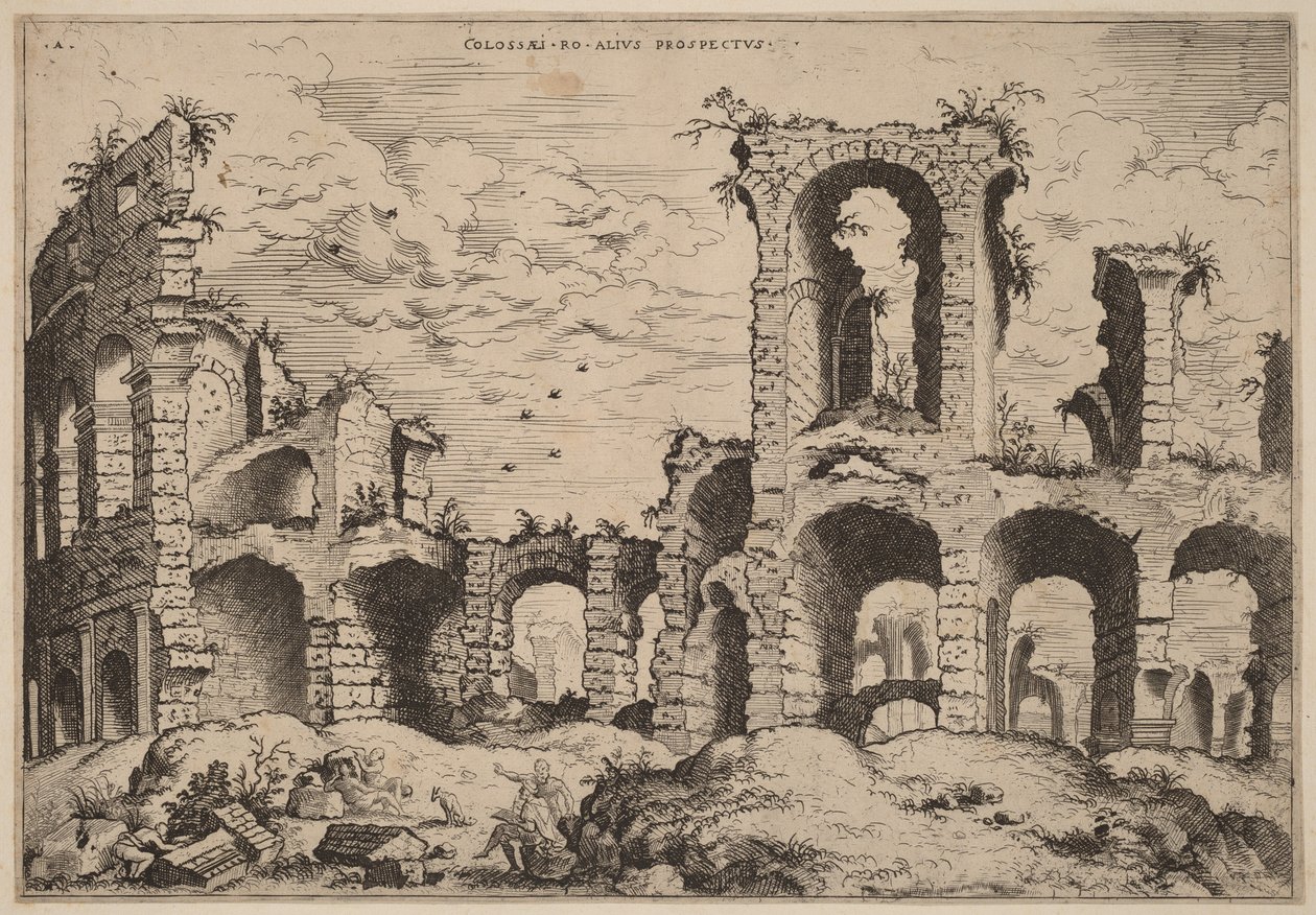 Tweede blik op het Colosseum door Hieronymus Cock