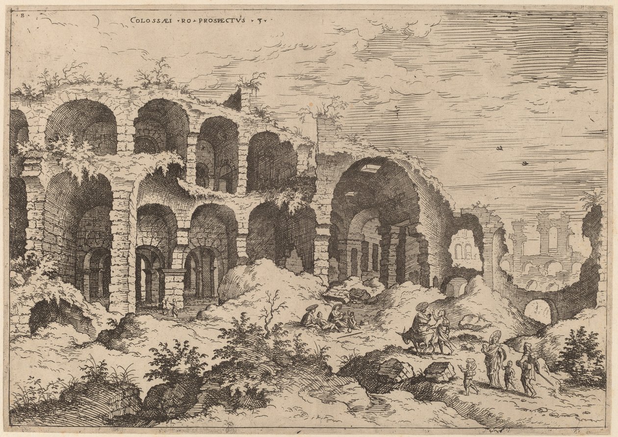 Derde Uitzicht op het Colosseum door Hieronymus Cock