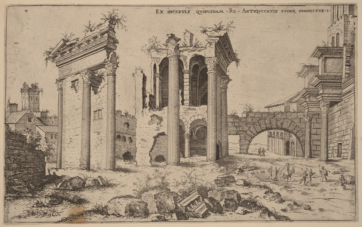Uitzicht op het Forum van Nerva door Hieronymus Cock