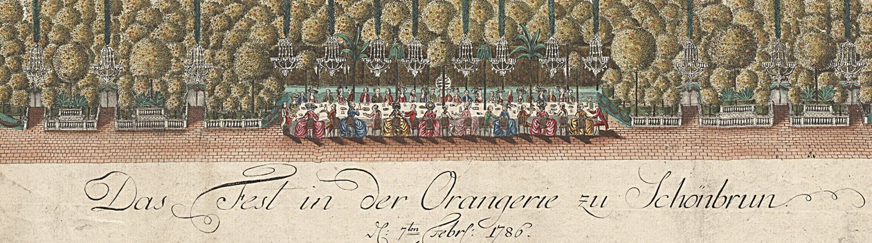 Duits: Het feest in de oranjerie in Schönbrunn - 7 februari 1786 door Hieronymus Loschenkohl