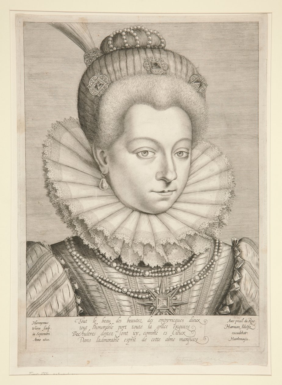 Portret van Catherine Henriette de Balzac D door Hieronymus Wierix