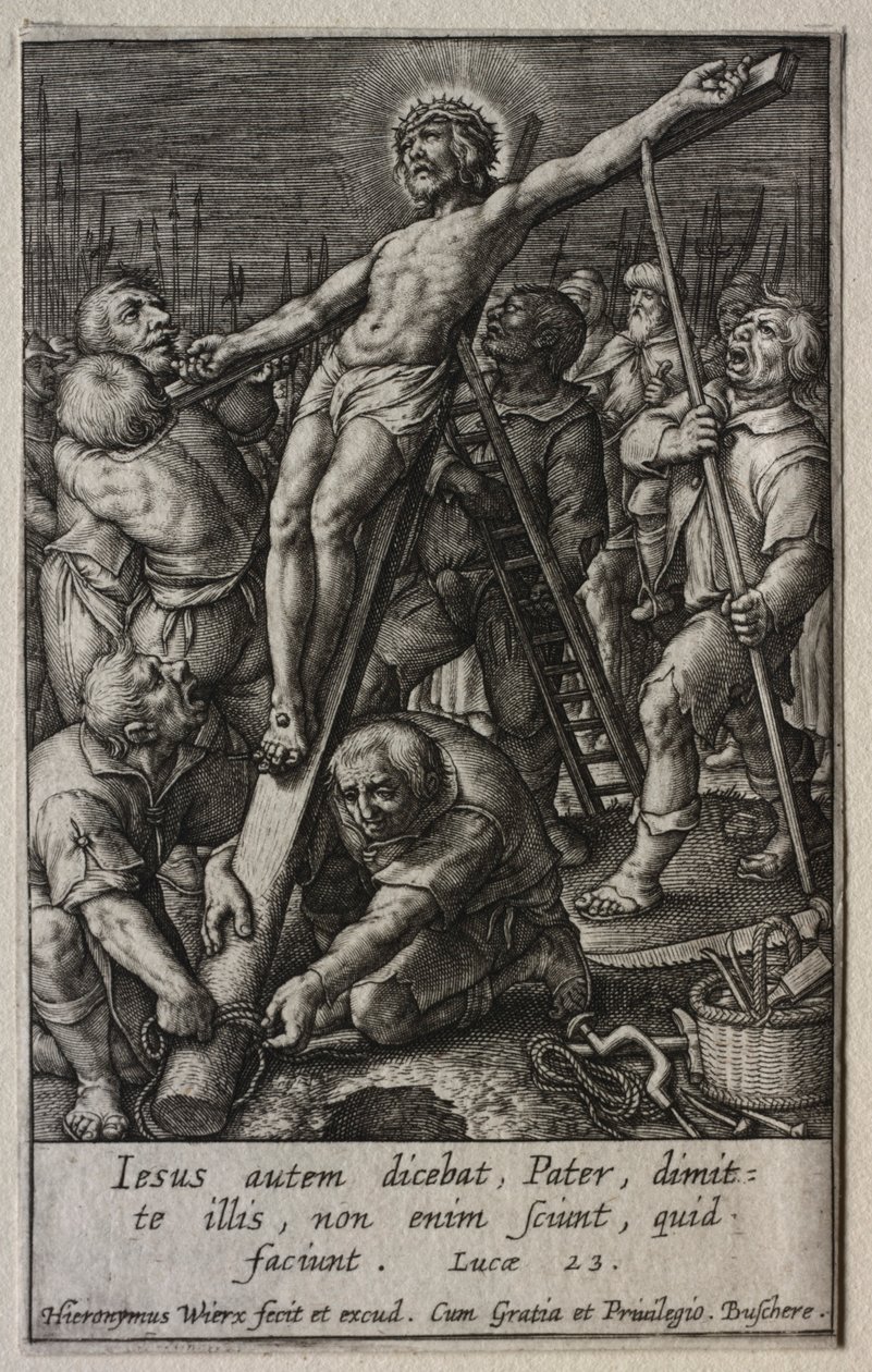 De Passie: Christus wordt gekruisigd door Hieronymus or Jerome Wierix