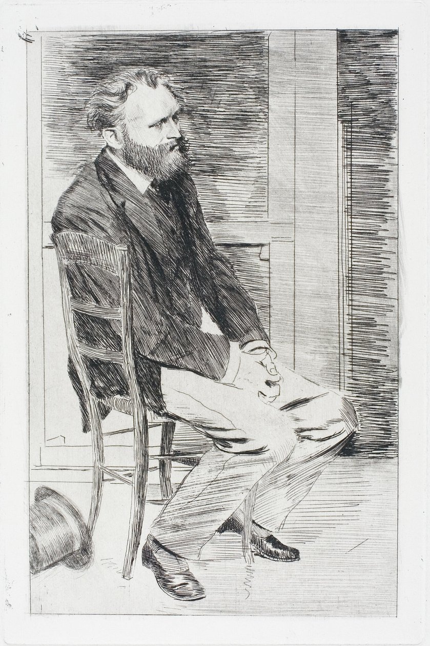 Manet zittend, naar rechts gedraaid door Hilaire Germain Edgar Degas