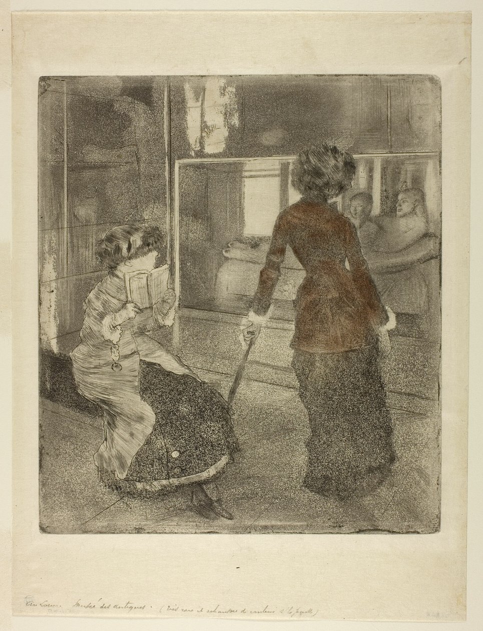 Mary Cassatt in het Louvre: De Etruskische Galerij door Hilaire Germain Edgar Degas