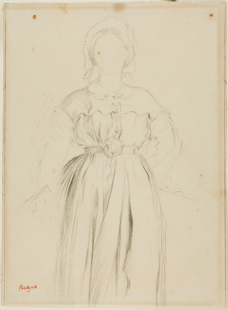 Studie voor een portret van Marguérite de Gas door Hilaire Germain Edgar Degas