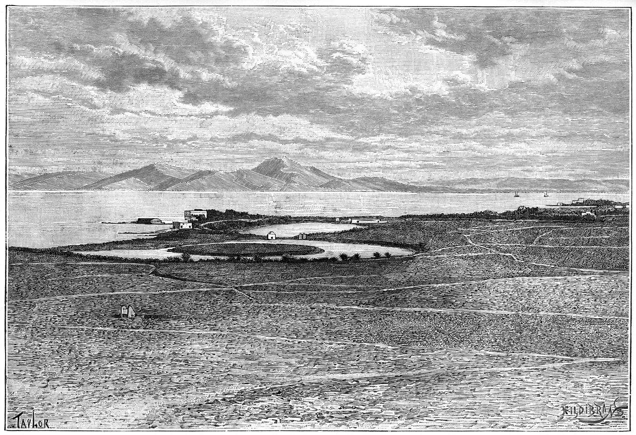 Oude havens van Carthago, Tunesië, ca. 1890 door Hildibrand