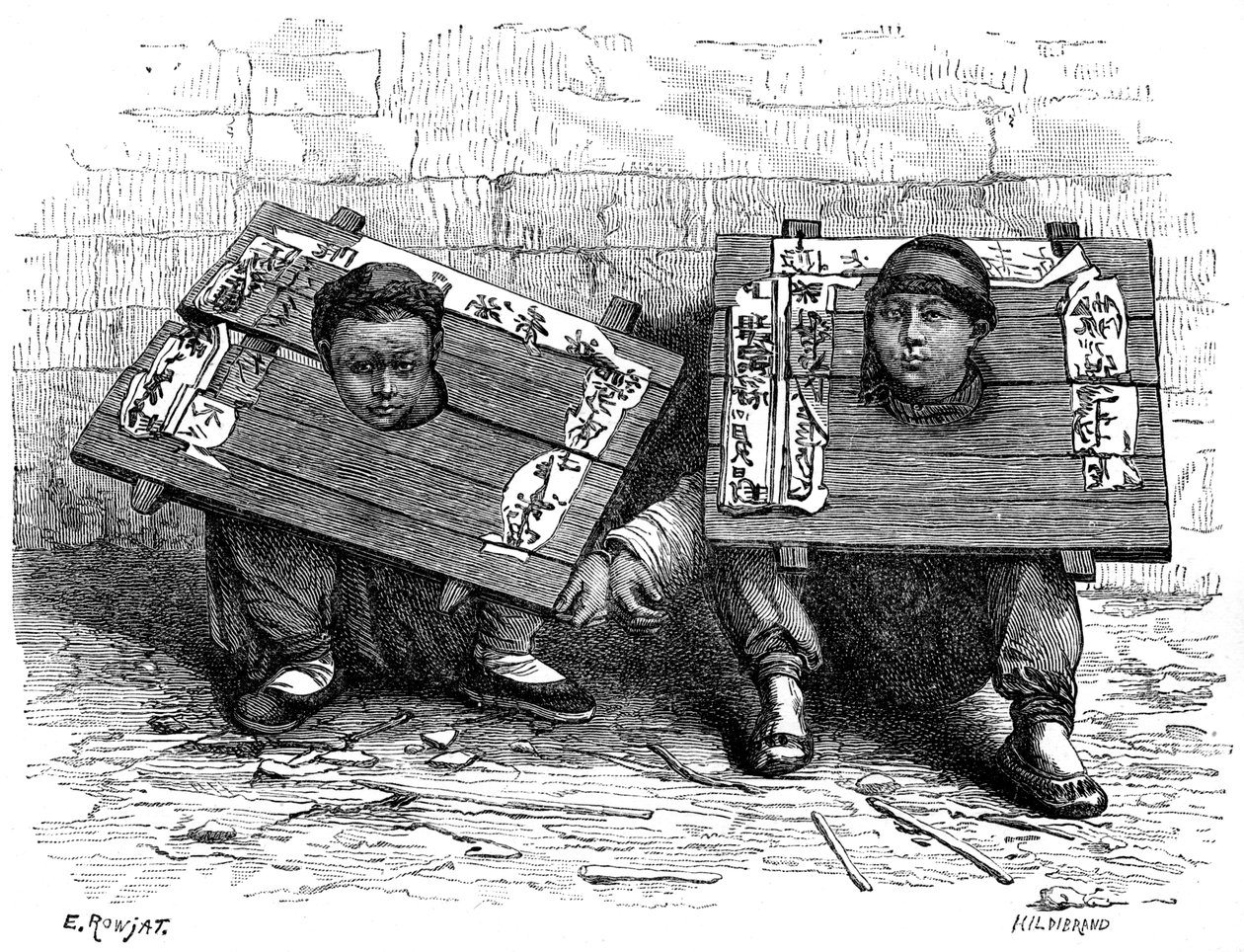 De schandpaal in Japan voor de revolutie, 1895 door Hildibrand