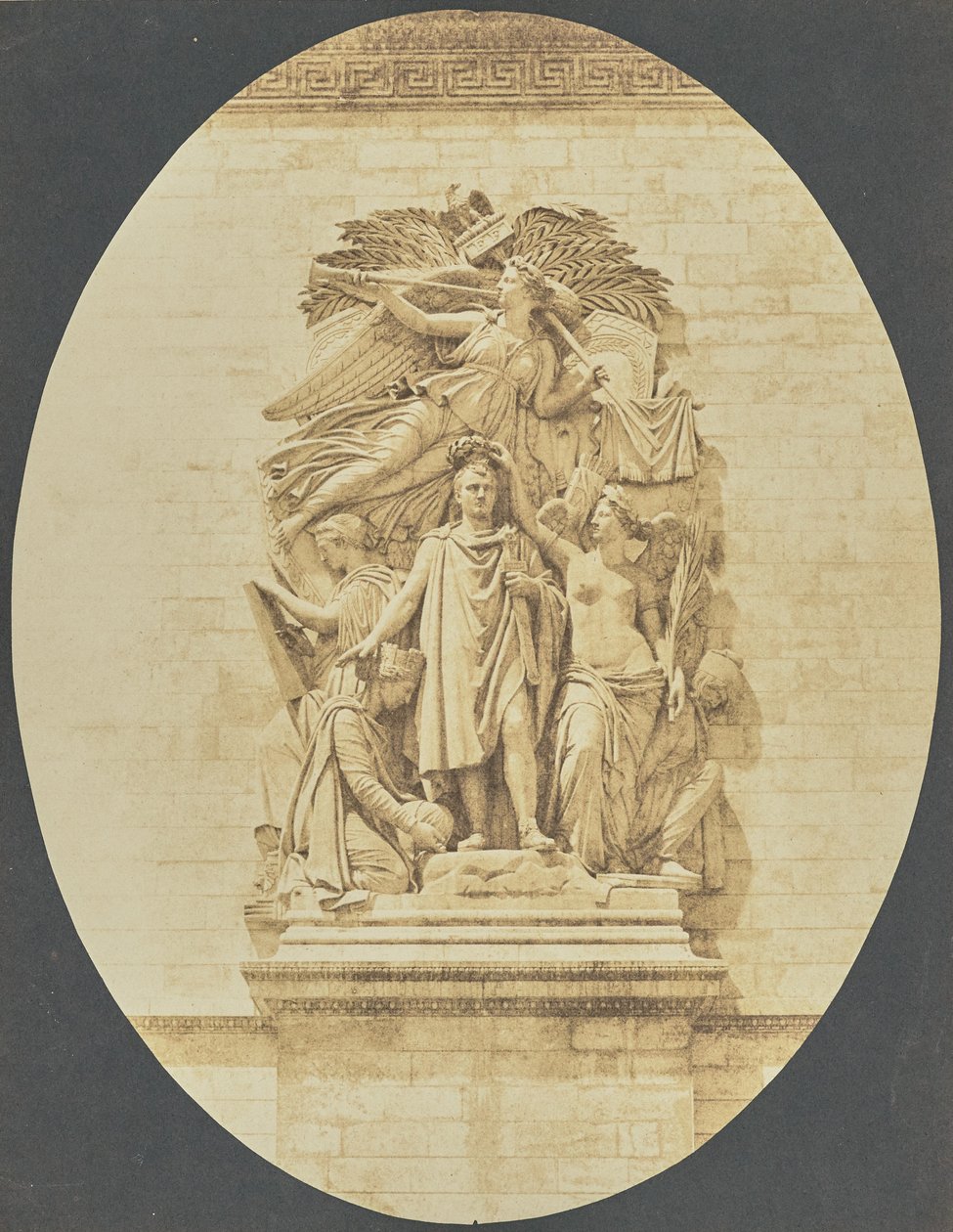 [Detail van "Le Triomphe de 1810," door Jean-Pierre Cortot, Arc de Triomphe]. door Hippolyte Bayard