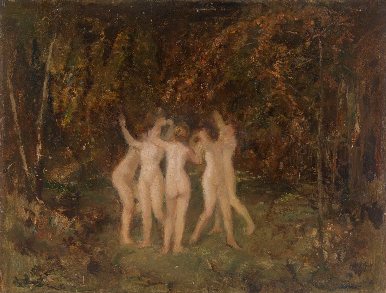 Nimfen in het bos door Hippolyte Boulenger