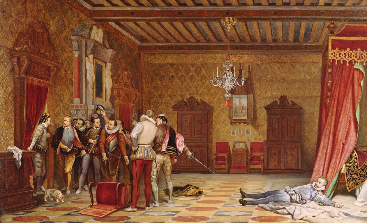 De moord op Henri de Lorraine (1549-88) hertog van Guise, 1834 door Hippolyte Delaroche