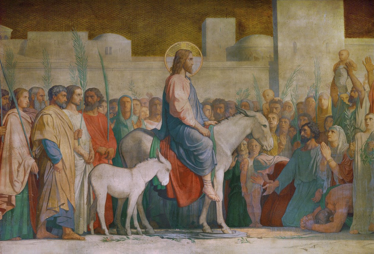 De intocht van Christus in Jeruzalem ... door Hippolyte Flandrin