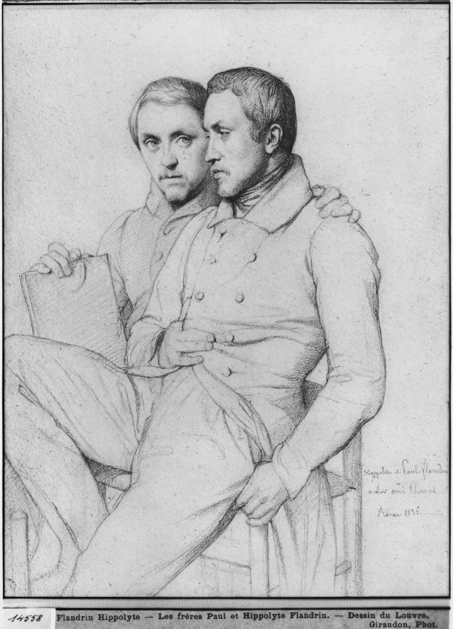 Dubbelportret van Hippolyte en Paul Flandrin, 1835 door Hippolyte Flandrin