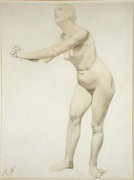 Naakt door Hippolyte Flandrin