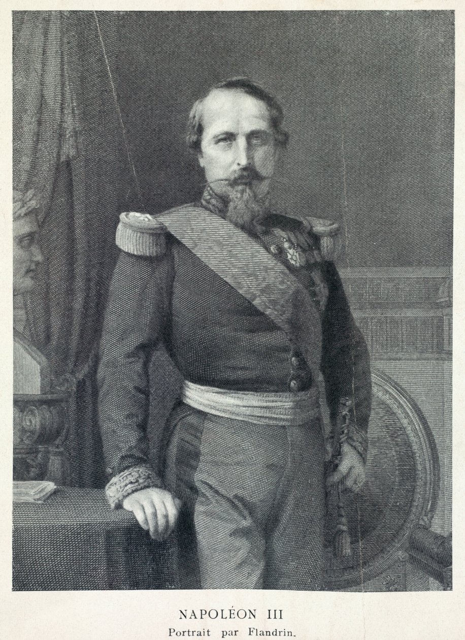 Portret van keizer Napoleon 3 door Hippolyte Flandrin