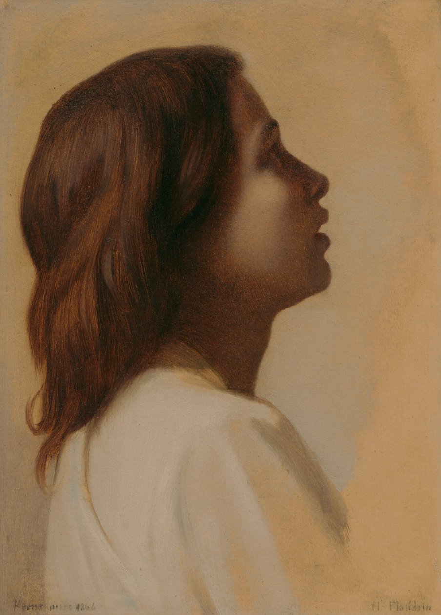 Studie van een baby, hoofd van een engel door Hippolyte Flandrin