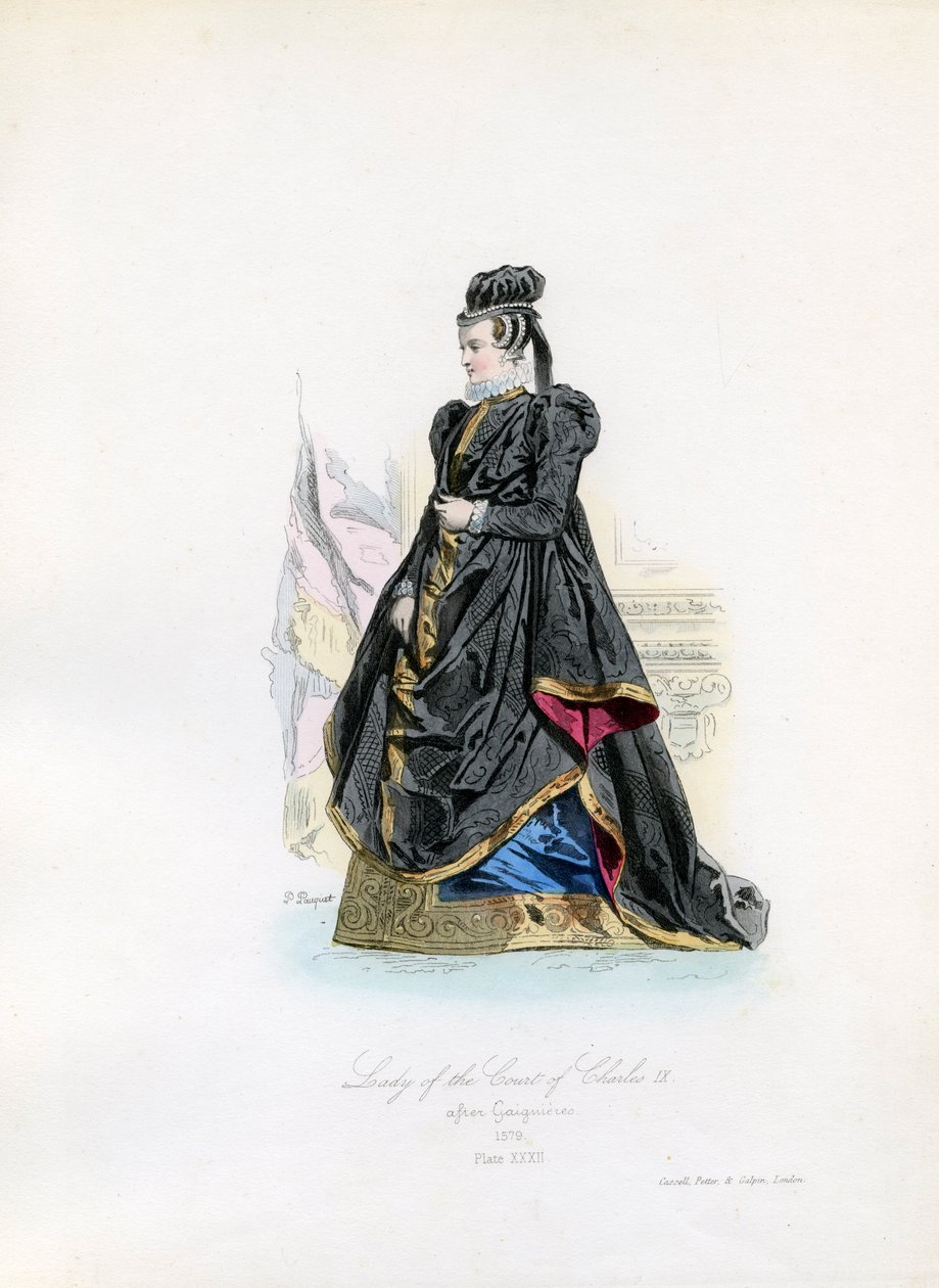 Dame van het Hof van Karel IX door Hippolyte Louis and Polydore Pauquet