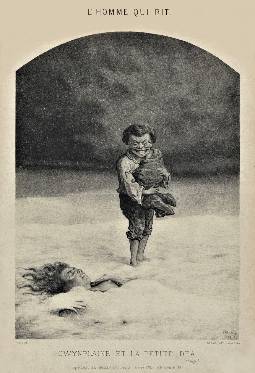 De man die lacht - Gwynplaine en kleine Dea door Hippolyte Mailly