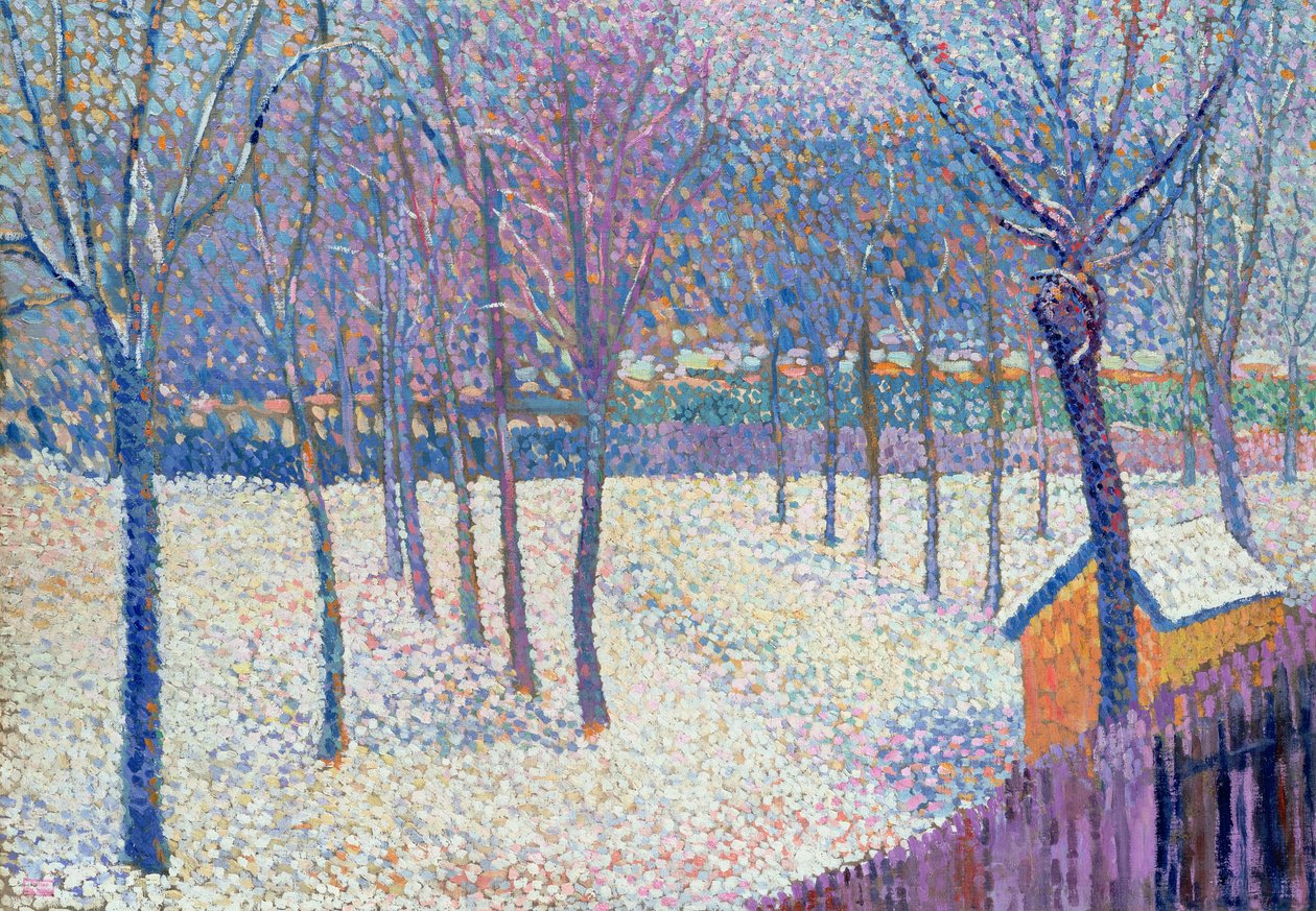 De boomgaard onder de sneeuw door Hippolyte Petitjean