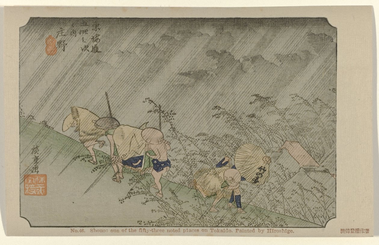 Shono door Hiroshige (I) , Utagawa