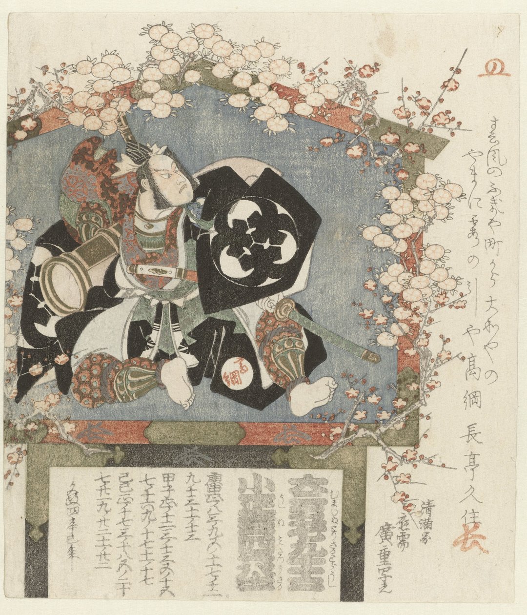 Votief met een portret van Bandô Mitsugorô III door Hiroshige (I) , Utagawa