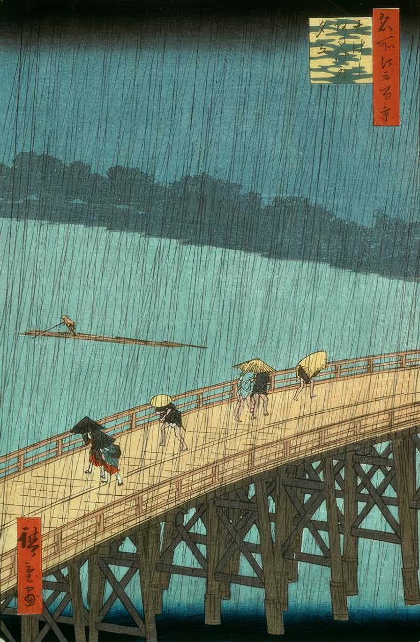 Ohashi Atake no Yudachi door Hiroshige