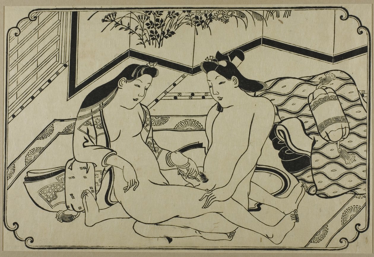 Een blad uit een shunga-album door Hishikawa Moronobu
