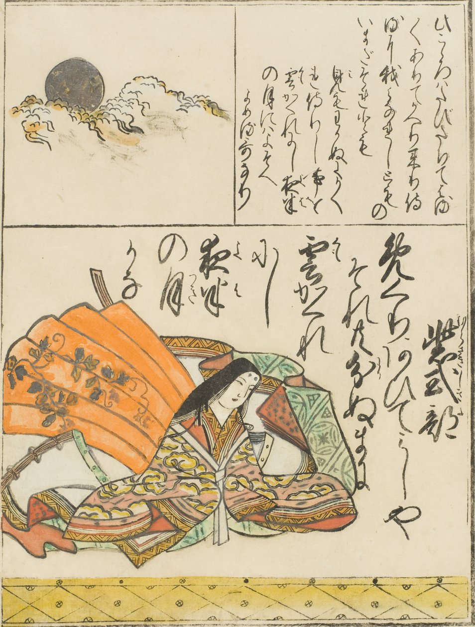 Murasaki Shikibu door Hishikawa Moronobu
