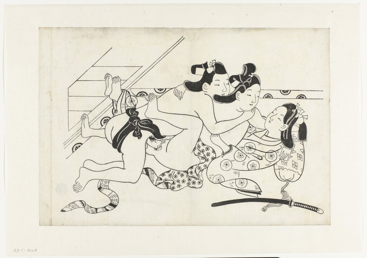 Erotische voorstelling door Hishikawa Moroshige (attributed to)