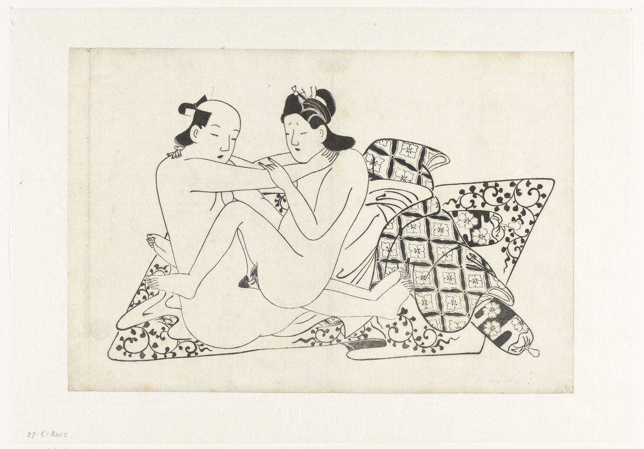 Erotische voorstelling door Hishikawa Moroshige (attributed to)