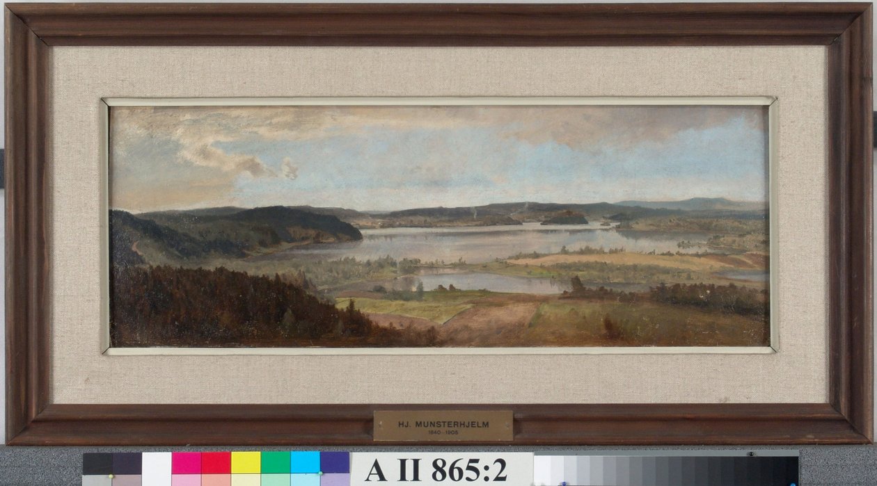 Landschap met meer, studie door Hjalmar Munsterhjelm