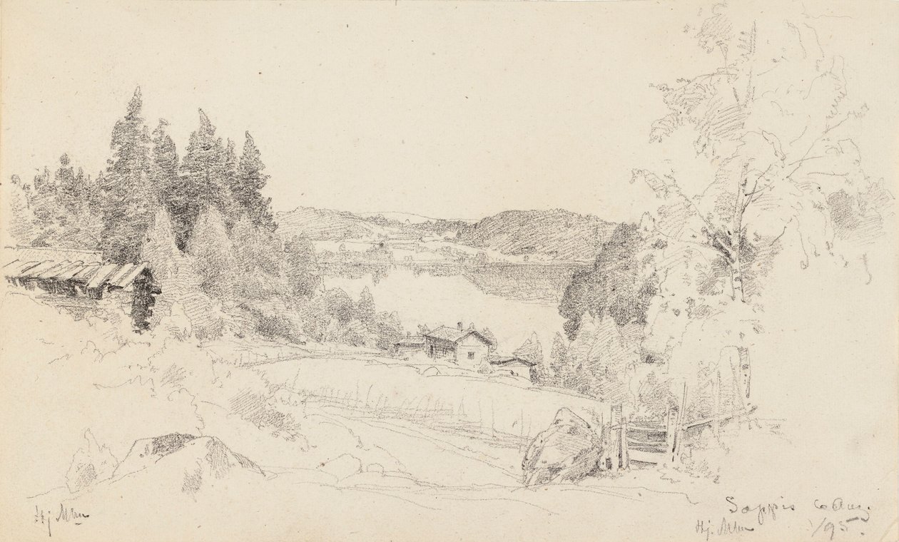 Uitzicht op het meer vanuit Sappee door Hjalmar Munsterhjelm