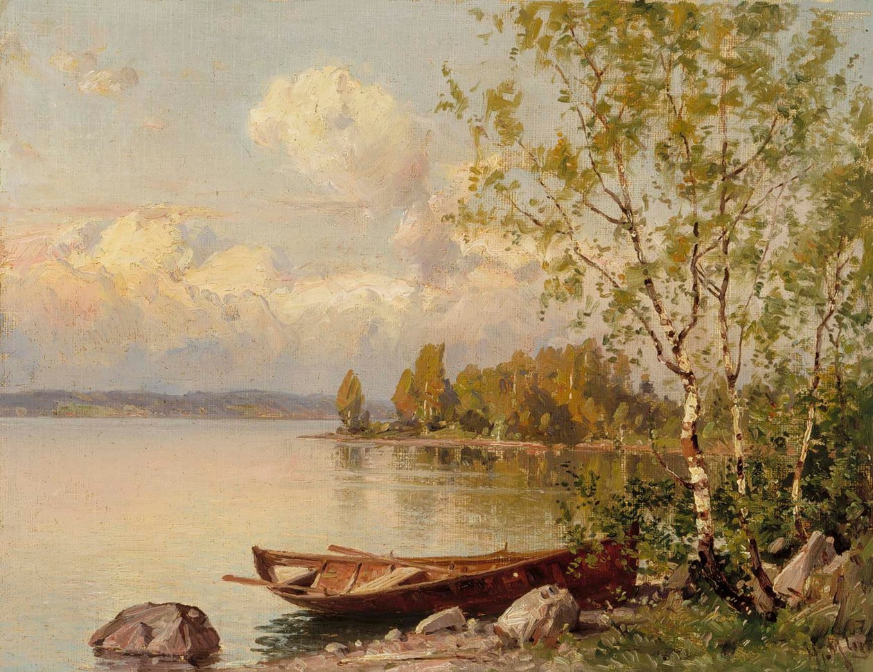 Stille zomeravond, uitzicht vanuit Häme door Hjalmar Munsterhjelm
