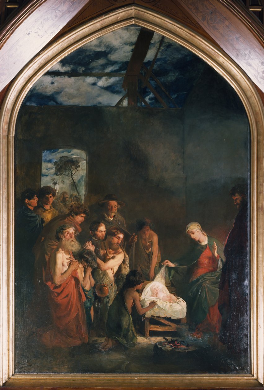 De aanbidding van de herder door Hjalmer Eilif Emanuel Peterssen