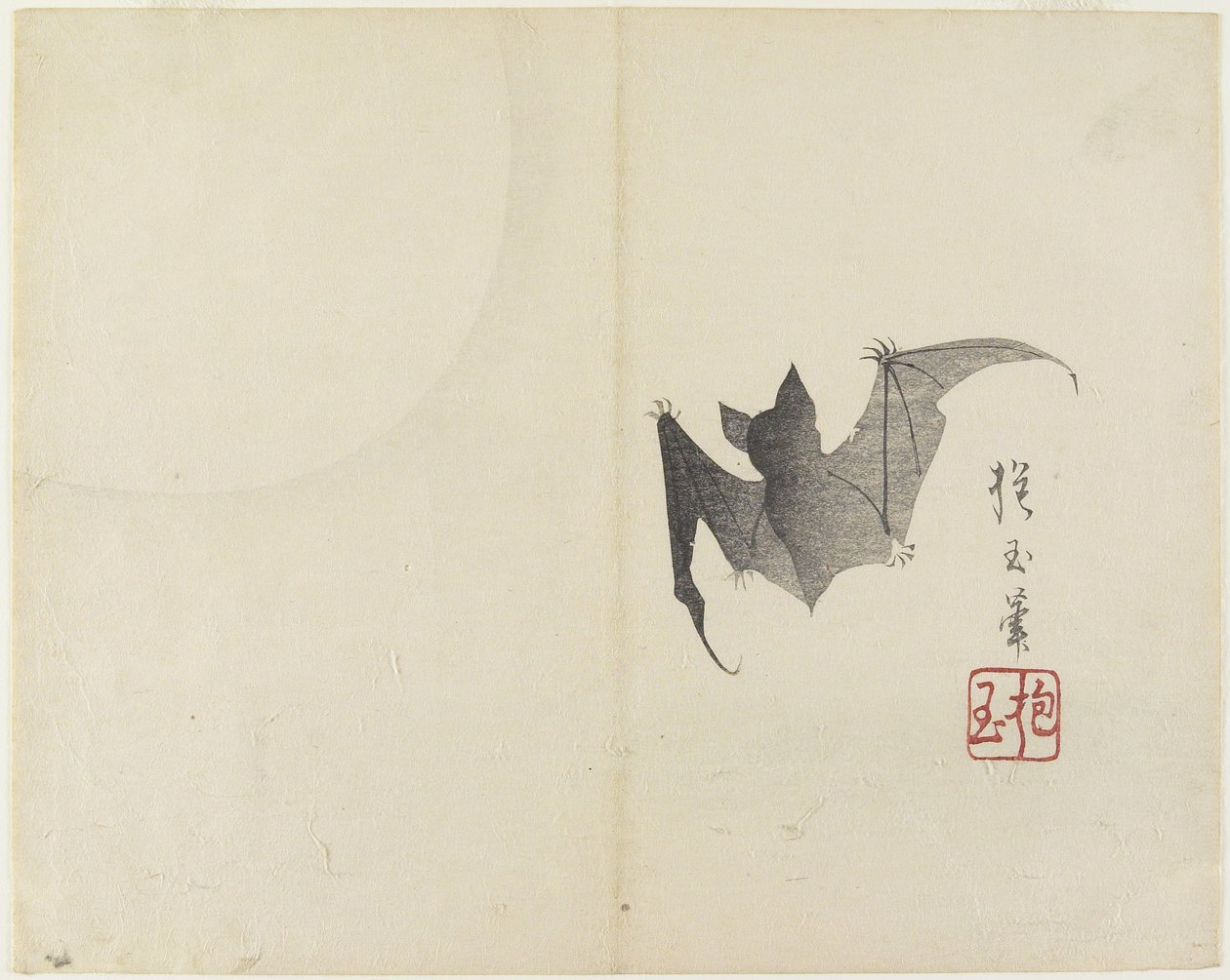 (Vleermuis en Maan), ca. 1830 door Hogyoku