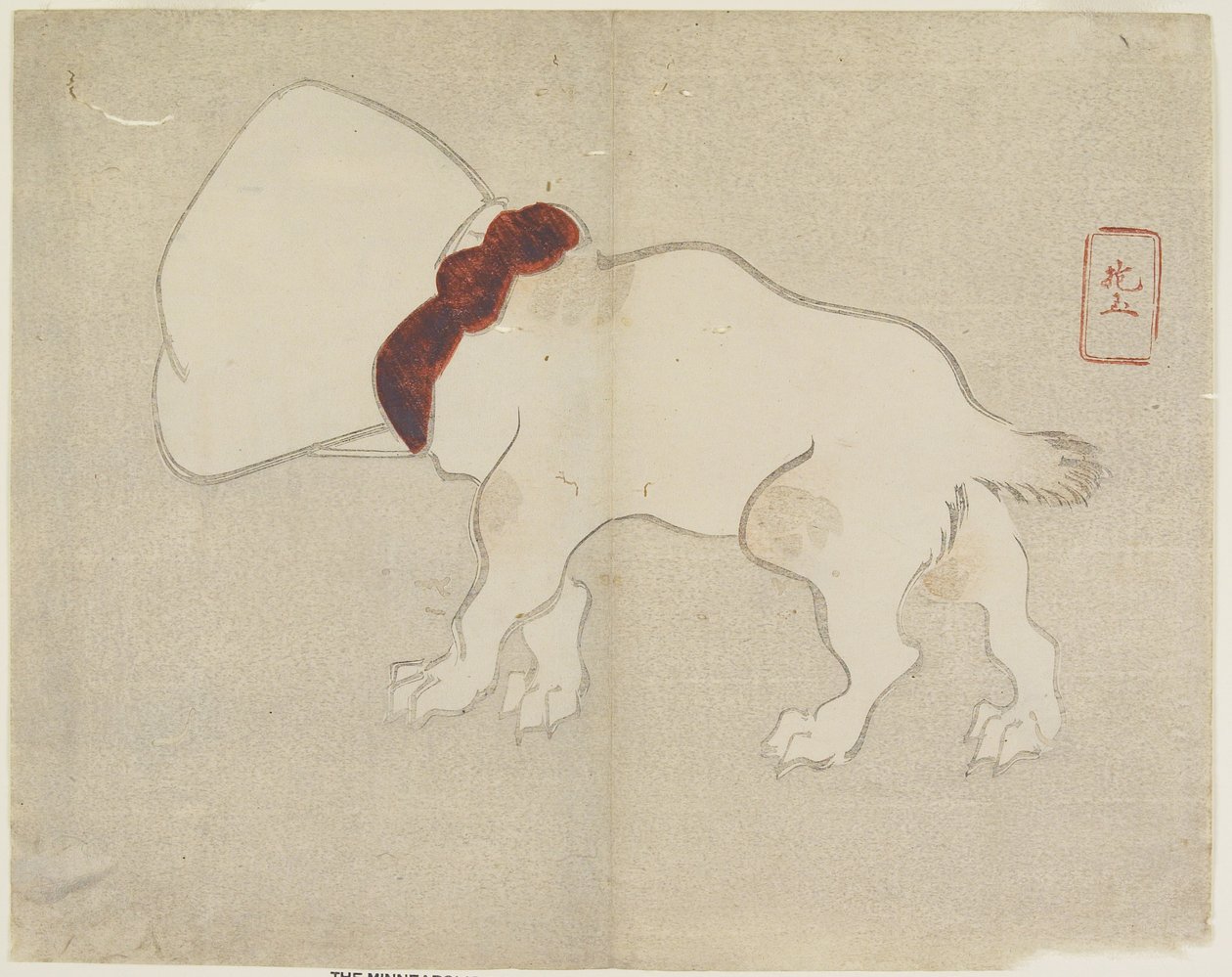 Hond met zak over zijn hoofd, ca. 1830 door Hogyoku