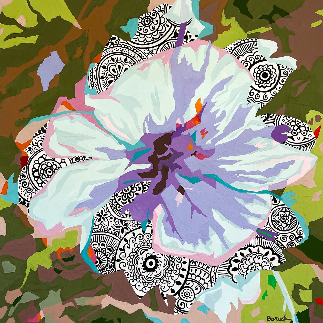 Floraal abstract #4 door Holly Boruck