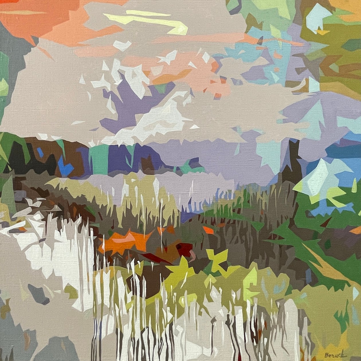 Landschap Obscura - 8, 2024 (olieverf op linnen) door Holly Boruck