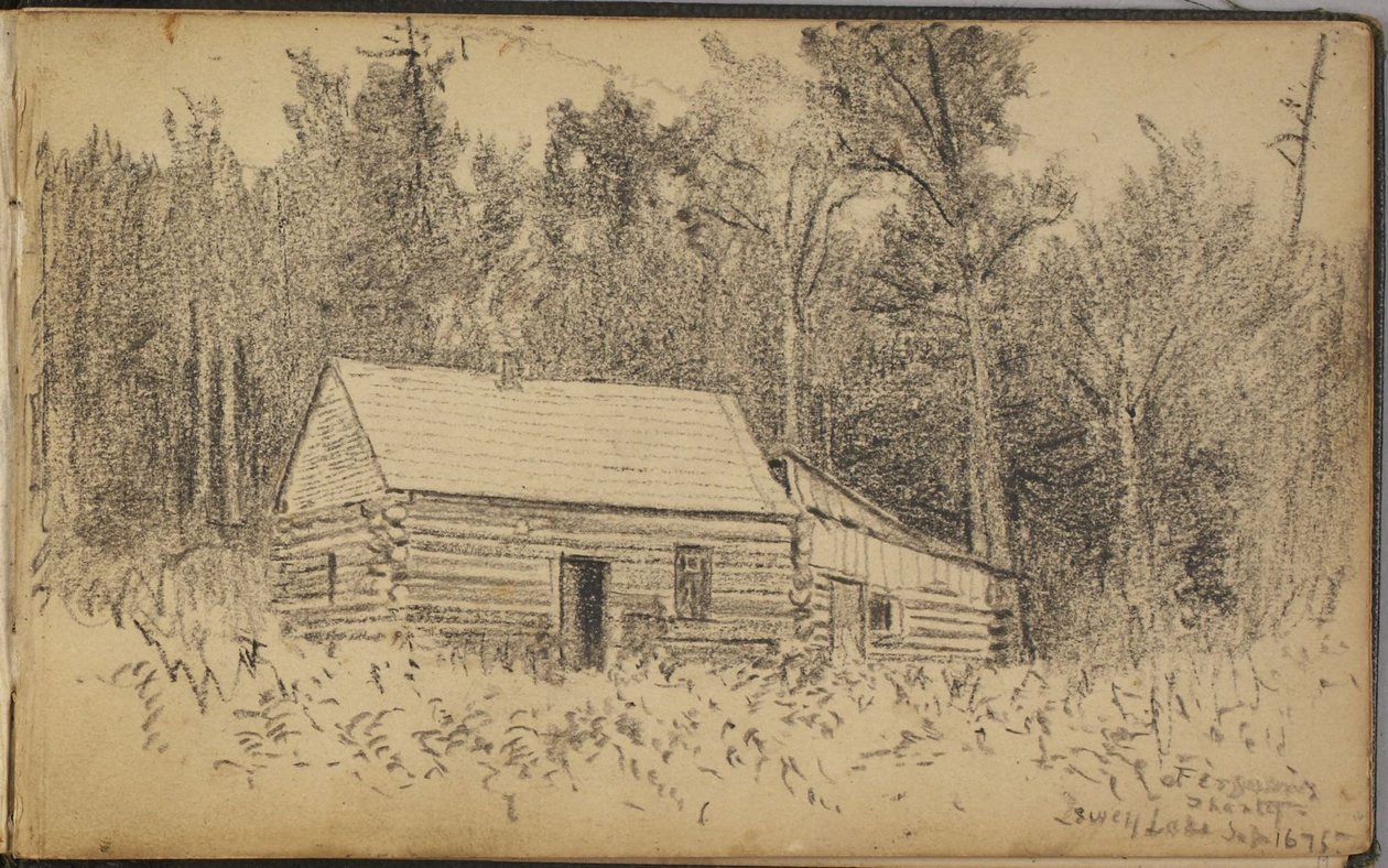 Fergusons hut, Lewey Lake door Homer Dodge Martin