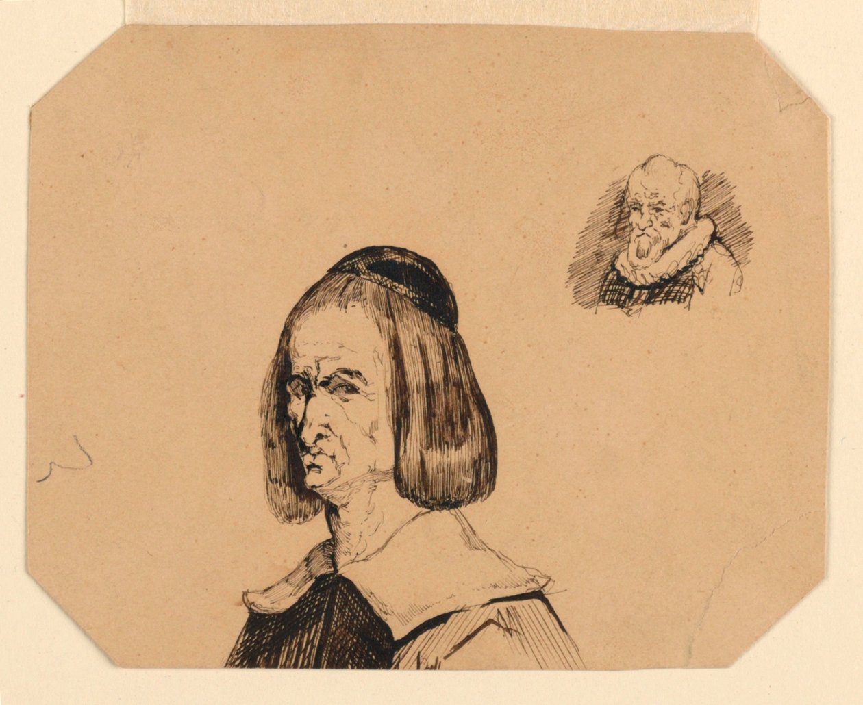 Hoofden van twee mannen, in de stijl van Frans Hals door Homer Dodge Martin