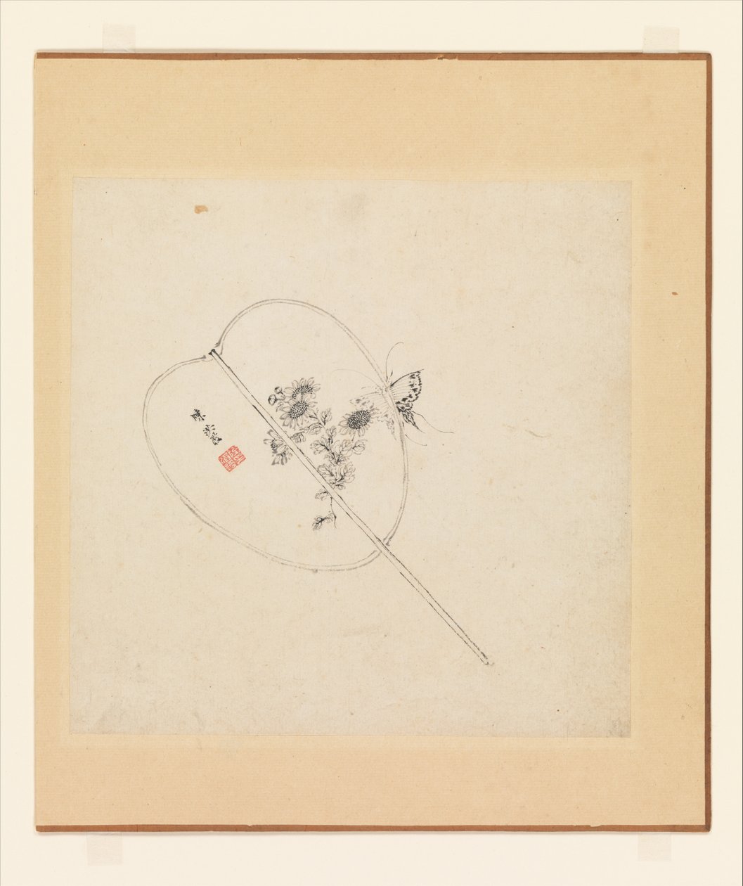 Diverse studies, een blad gedateerd 1619 (album met twaalf schilderijen; inkt op papier) door Hongshou Chen