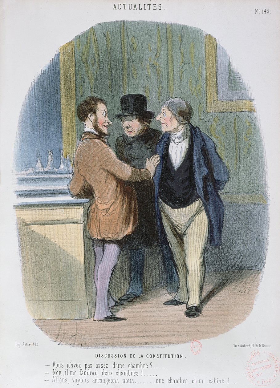 Discussie over de Grondwet, 1848 door Honoré Daumier