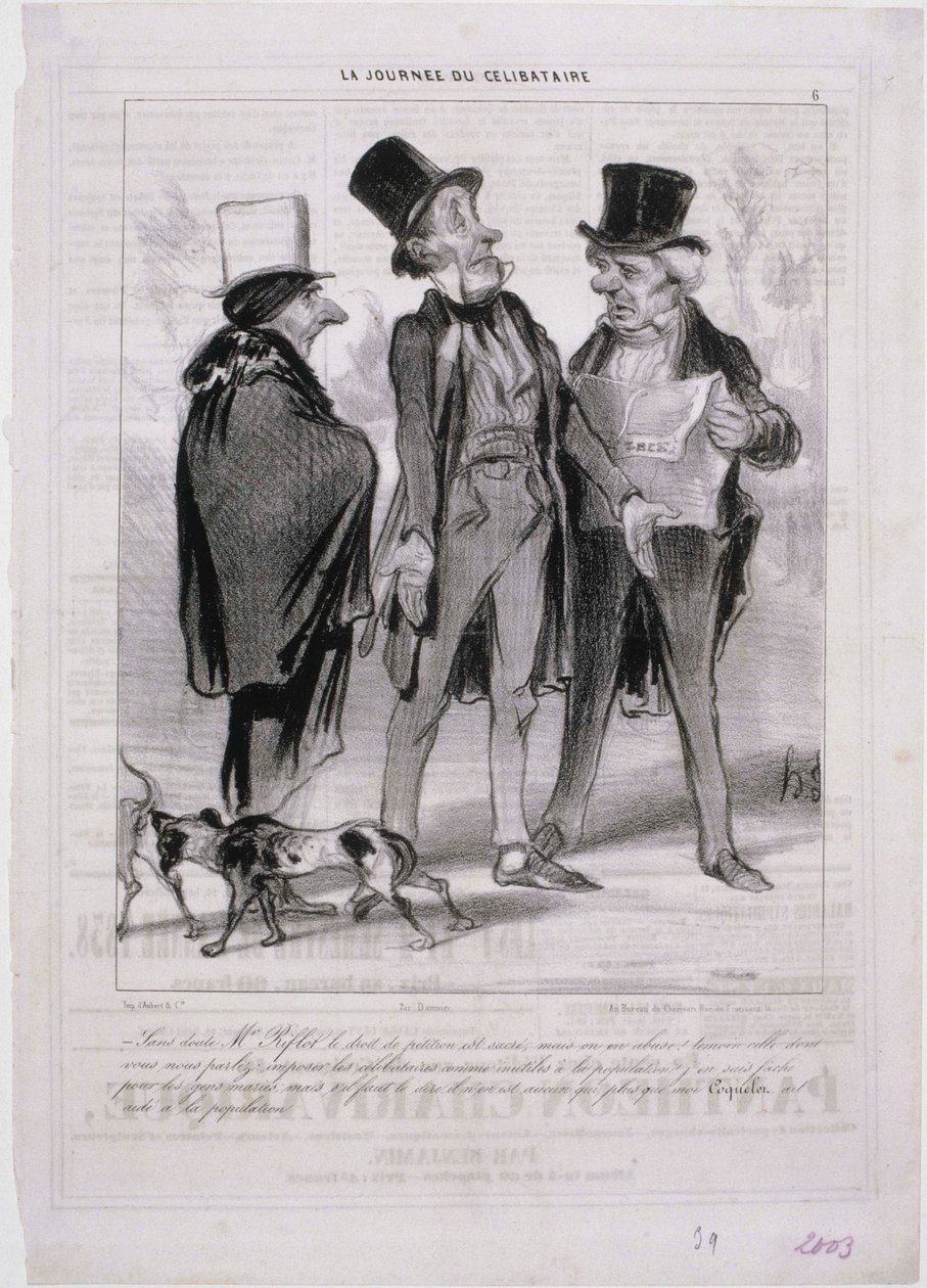 De dag van de vrijgezel door Honoré Daumier