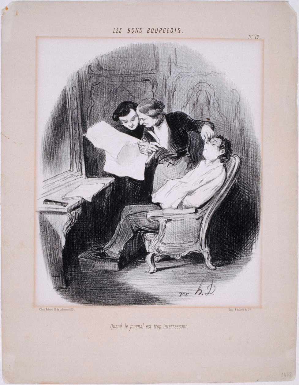 De goede burgers - Wanneer de krant te interessant is door Honoré Daumier