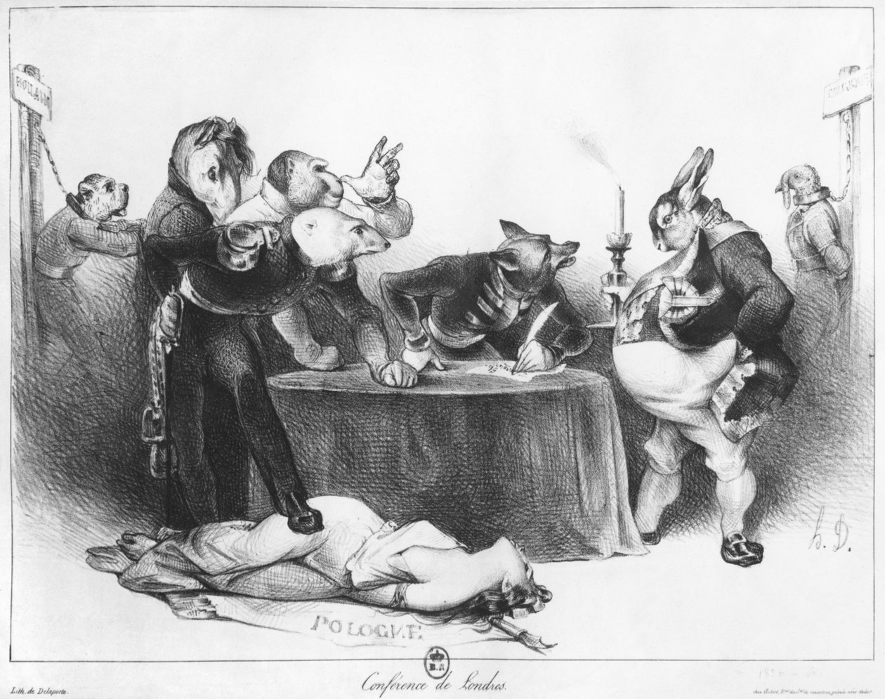 De Londense Conferentie, 1832 door Honoré Daumier