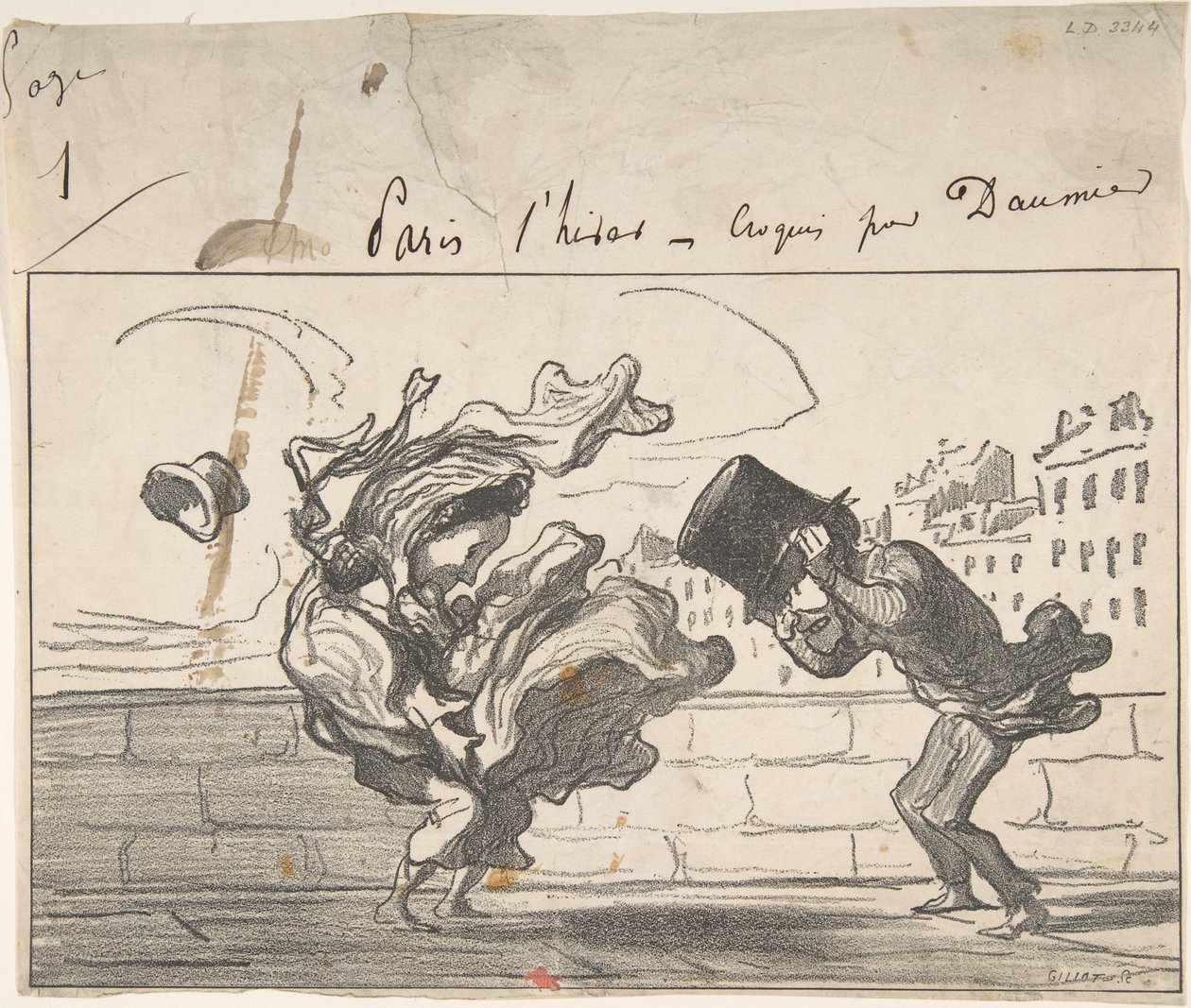 Een windvlaag niet voorspeld door Mathieu door Honoré Daumier