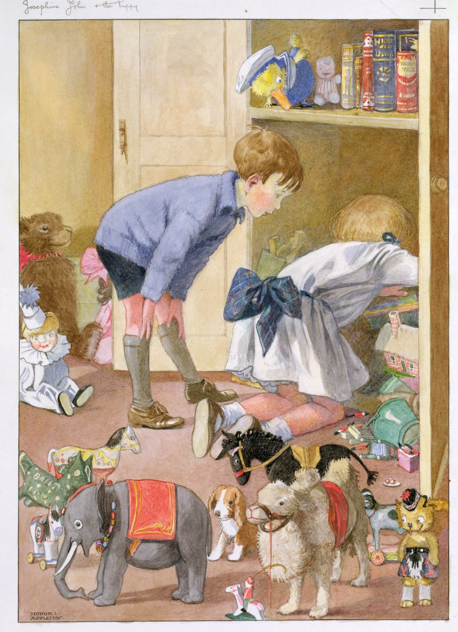 "We zochten in de kast, en uiteindelijk vond ik hem", illustratie uit 